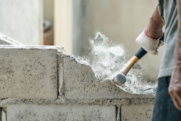 Block Wall Demolition in Hudson